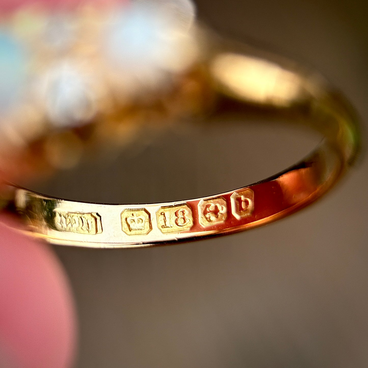 DEPOSIT PAYMENT 1 *** 18CT Gold Antique Fully Hallmarked Fiery Crystal Opal & Old Cut Diamond Ring