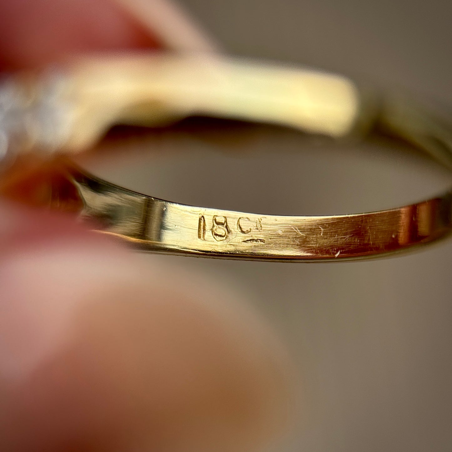 18ct Gold Antique 0.80ct Old Cut Diamond Five Stone Half Hoop Ring Size N