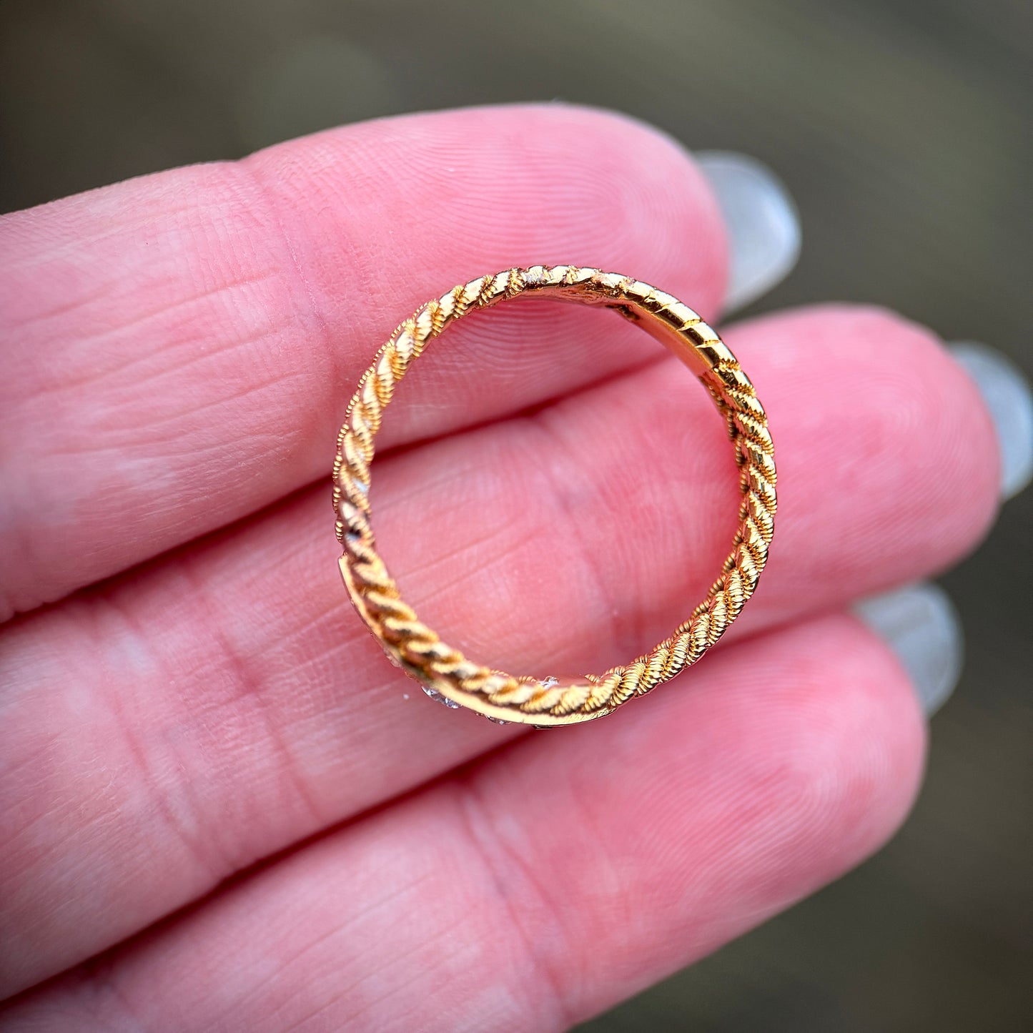 18ct Gold Antique Old Cut Diamond Five Stone Ring Size P 1/2