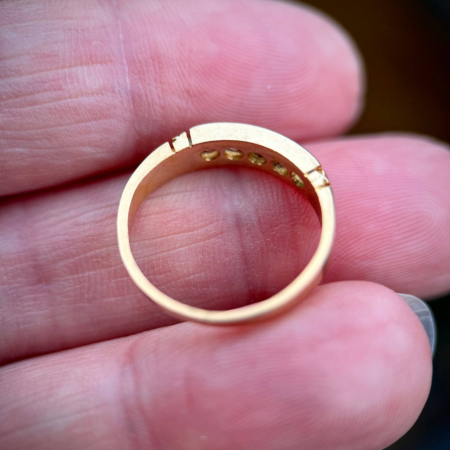 18ct Gold Antique Victorian 0.30CT Old Cut Diamond Five Stone Ring Size J