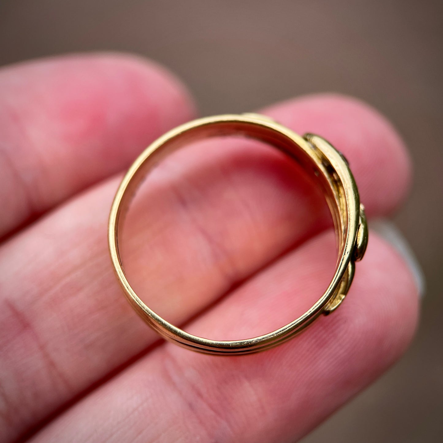 18CT Gold Antique Victorian (1858) Old Cut Diamond Double Headed Snake Ring