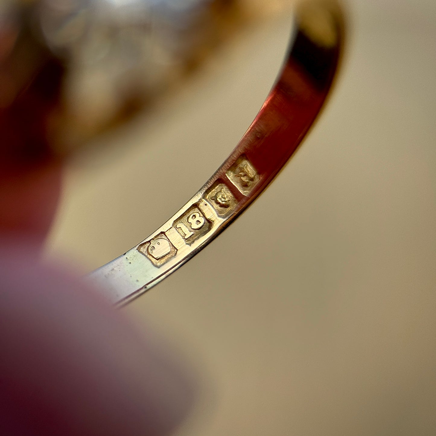 18ct Gold Antique Fully Hallmarked 0.625ct Old Cut Diamond gypsy Ring