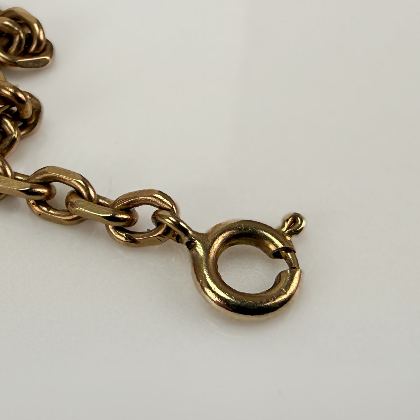 9ct Gold Vintage faceted biker cable link chain necklace 14.7 grams 21 " inch