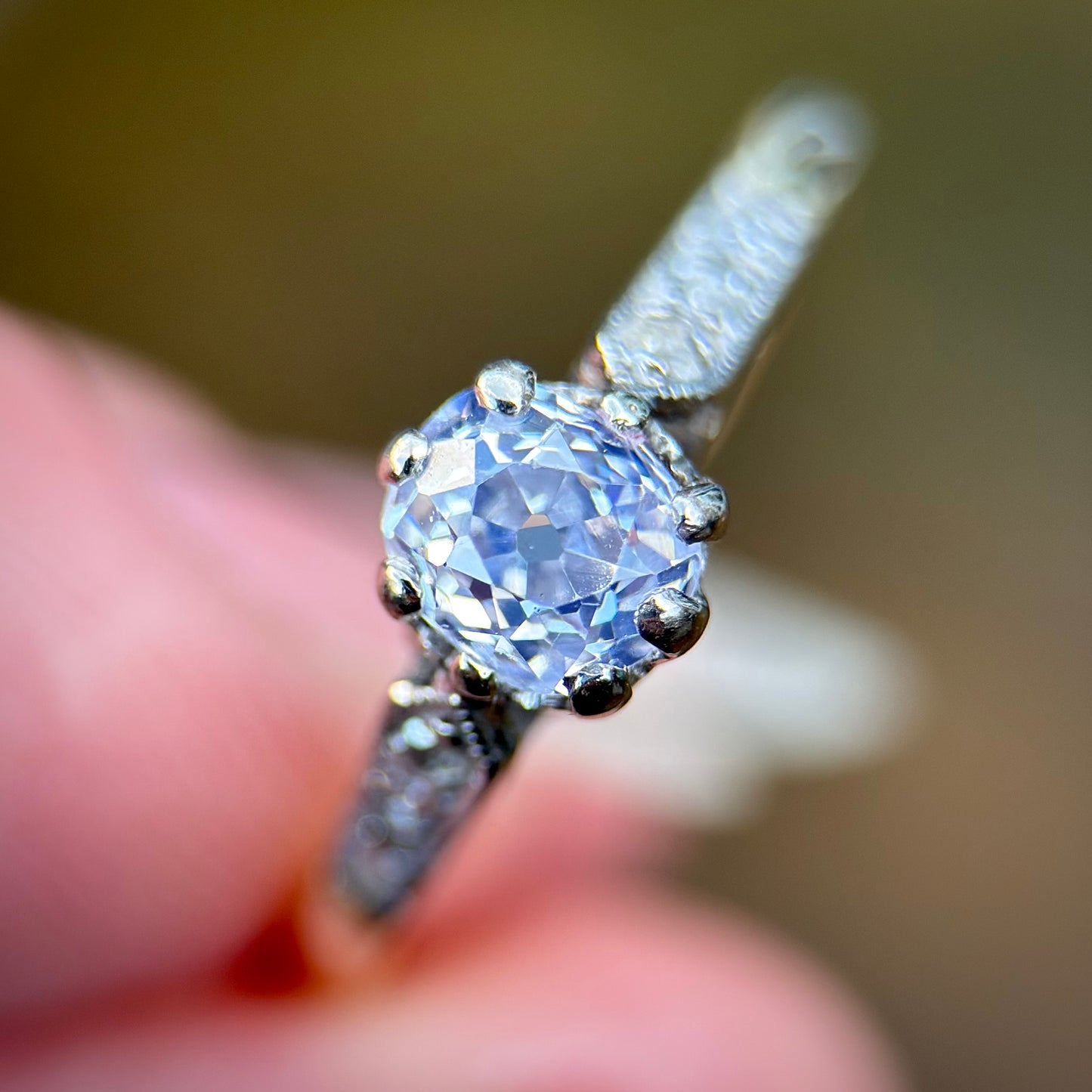 18ct Gold 0.51ct Old Mine Cut Diamond Solitaire Engagement Ring