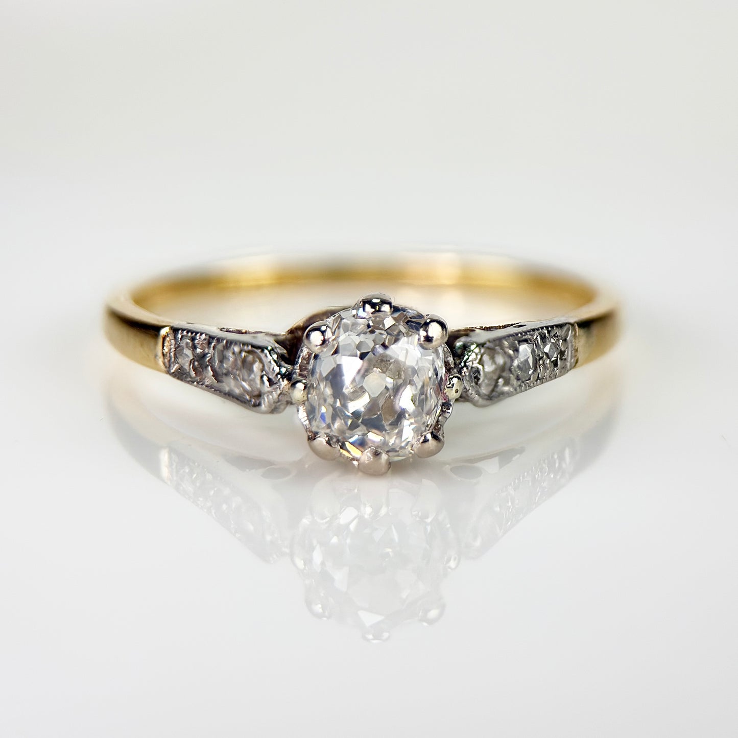 18ct Gold 0.51ct Old Mine Cut Diamond Solitaire Engagement Ring