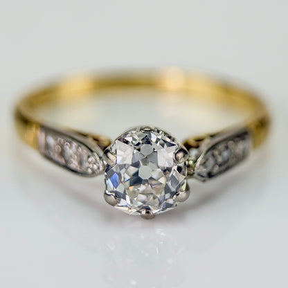 18ct Gold 0.68ct Old Mine Cut Diamond Solitaire Engagement Ring 2.3g