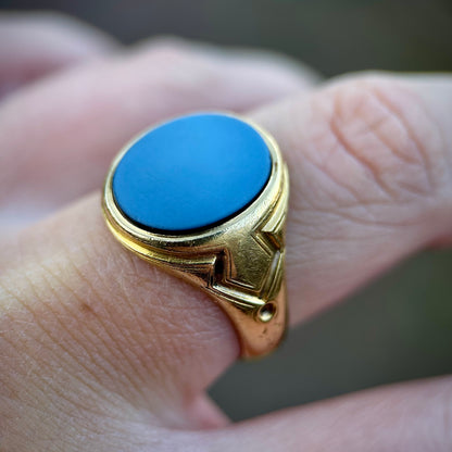 *Reserved* 18ct Gold Fully Hallmarked Antique Victorian Intaglio Solitaire Signet Ring 9.8g