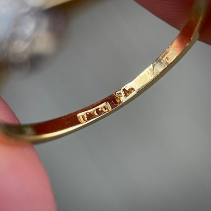 18ct Gold Antique 0.25ct Old Cut Diamond Solitaire Engagement Ring Size N 1/2