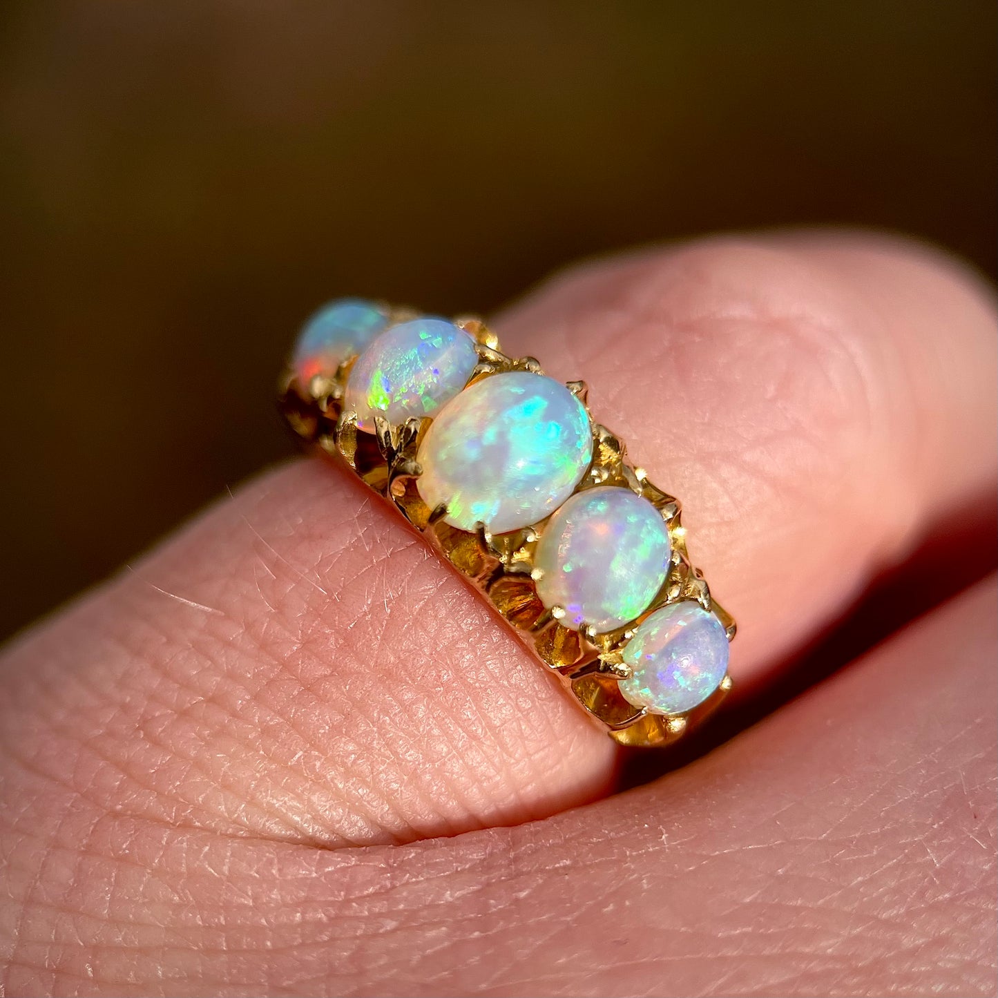 ***RESERVED for customer*** 18CT Gold Antique Victorian Fully Hallmarked 1896 Fiery Crystal Opal Ring