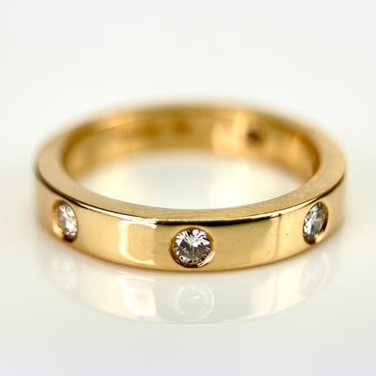 18ct Gold Fully Hallmarked Diamond Five Stone Half Eternity Ring Size K 1/2 4.6g