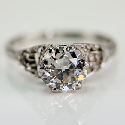 Platinum 1.20ct Old European Cut Diamond Solitaire Engagement Ring
