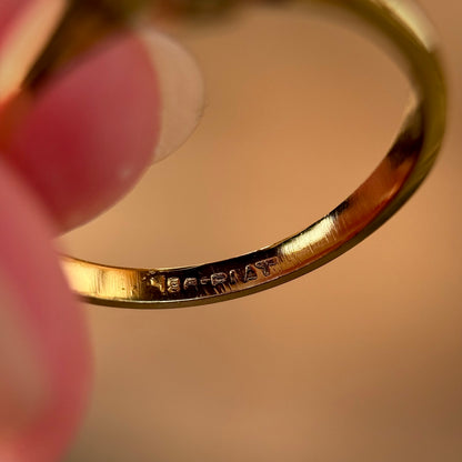Vintage 18ct Gold Plat 0.45ct Diamond Solitaire Engagement Ring