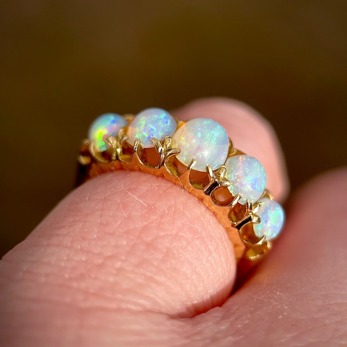 ***RESERVED for customer*** 18CT Gold Antique Victorian Fully Hallmarked 1896 Fiery Crystal Opal Ring