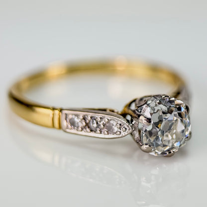 18ct Gold 0.68ct Old Mine Cut Diamond Solitaire Engagement Ring 2.3g