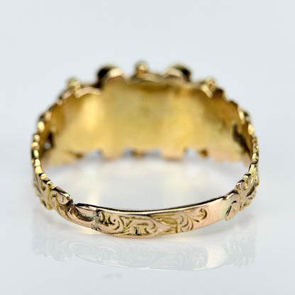18ct Gold Antique Georgian Pearl & Ruby ring