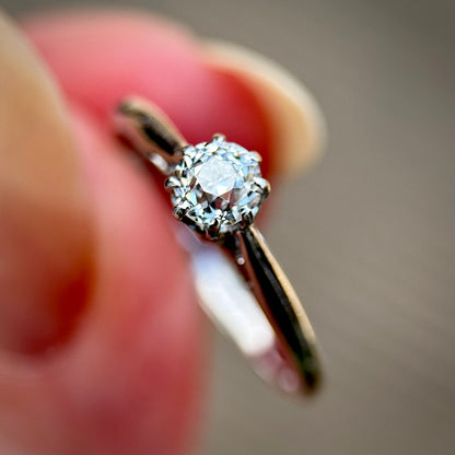 Antique Art Deco Platinum 0.375ct Old Cut Diamond Solitaire Engagement Ring