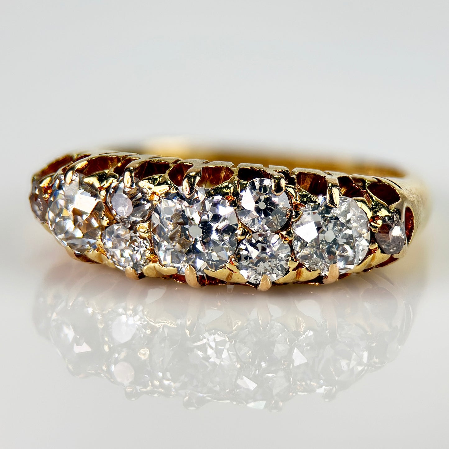 18ct Gold Fully Hallmarked Antique Victorian 1.42ct Old Cut Diamond Ring