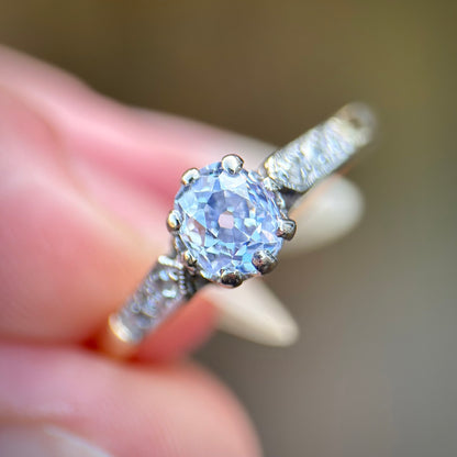 18ct Gold 0.51ct Old Mine Cut Diamond Solitaire Engagement Ring