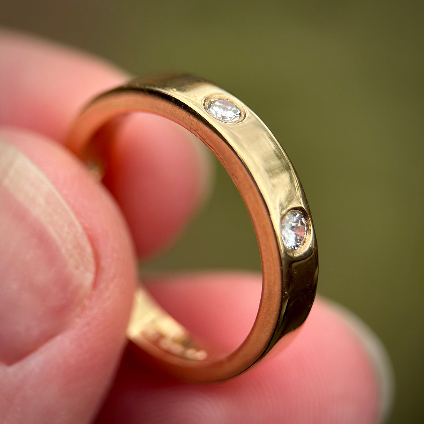 18ct Gold Fully Hallmarked Diamond Five Stone Half Eternity Ring Size K 1/2 4.6g