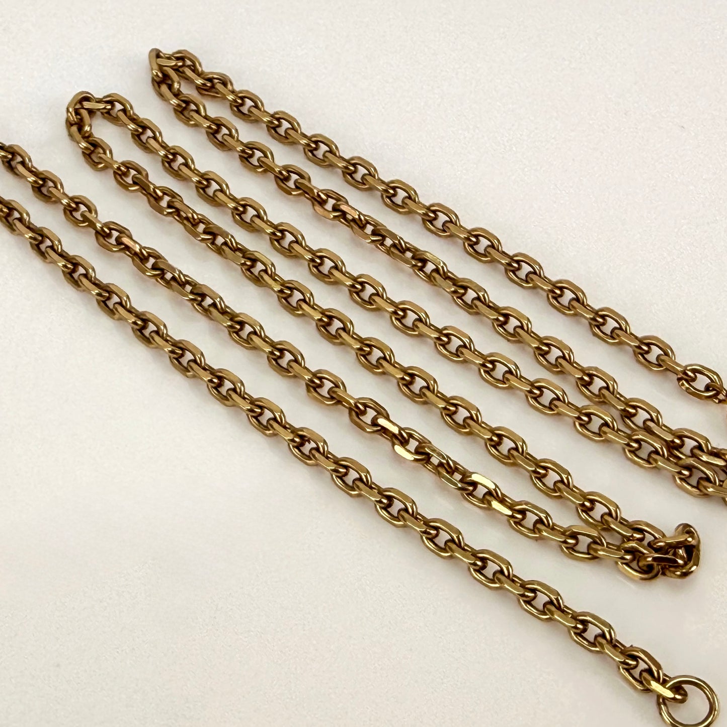 9ct Gold Vintage faceted biker cable link chain necklace 14.7 grams 21 " inch