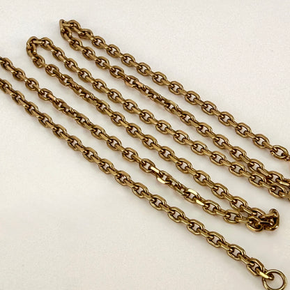 9ct Gold Vintage faceted biker cable link chain necklace 14.7 grams 21 " inch