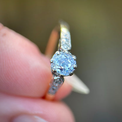 18ct Gold 0.51ct Old Mine Cut Diamond Solitaire Engagement Ring