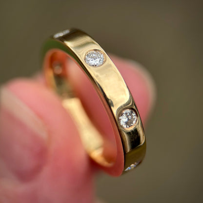 18ct Gold Fully Hallmarked Diamond Five Stone Half Eternity Ring Size K 1/2 4.6g