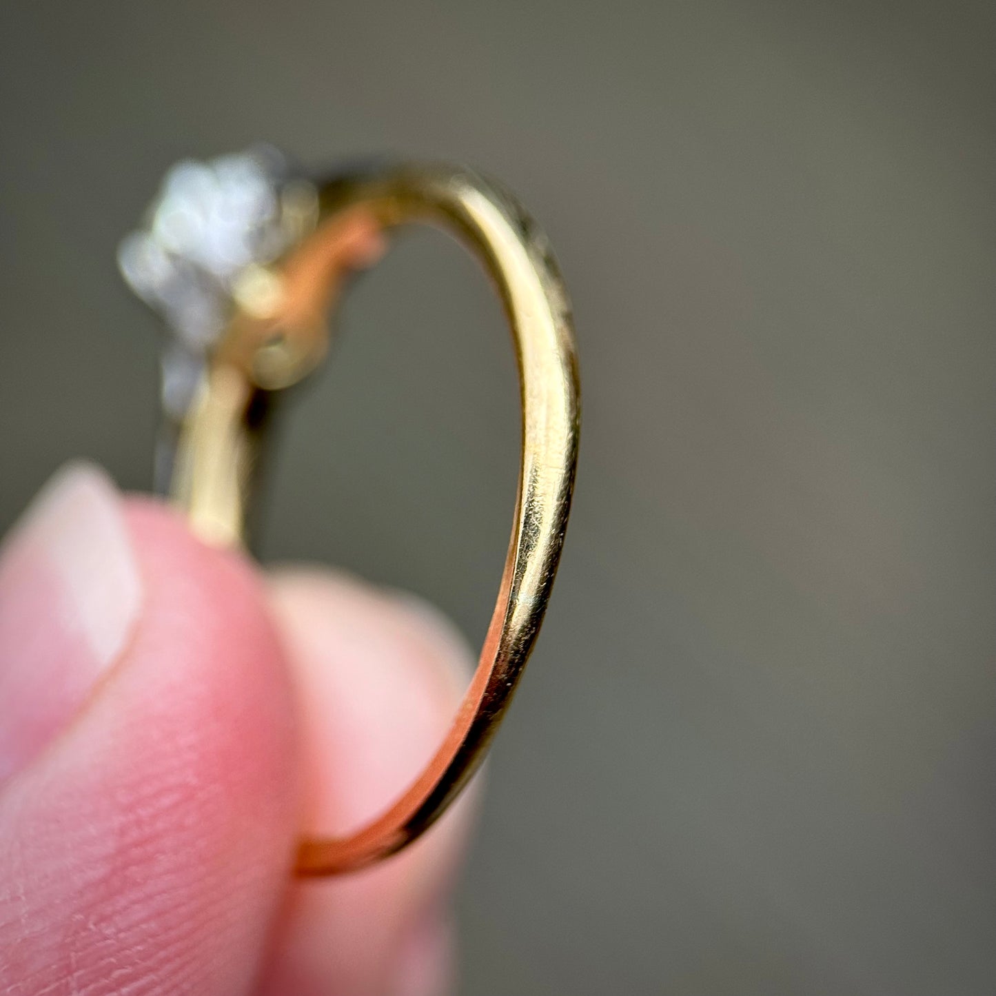 Vintage 18ct Gold Plat 0.45ct Diamond Solitaire Engagement Ring