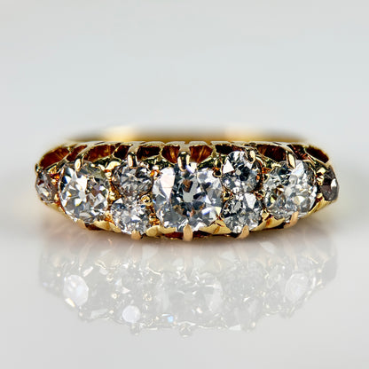 18ct Gold Fully Hallmarked Antique Victorian 1.42ct Old Cut Diamond Ring