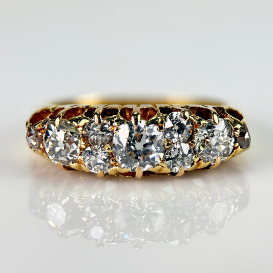 18ct Gold Fully Hallmarked Antique Victorian 1.42ct Old Cut Diamond Ring