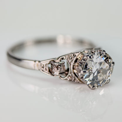 Platinum 1.20ct Old European Cut Diamond Solitaire Engagement Ring