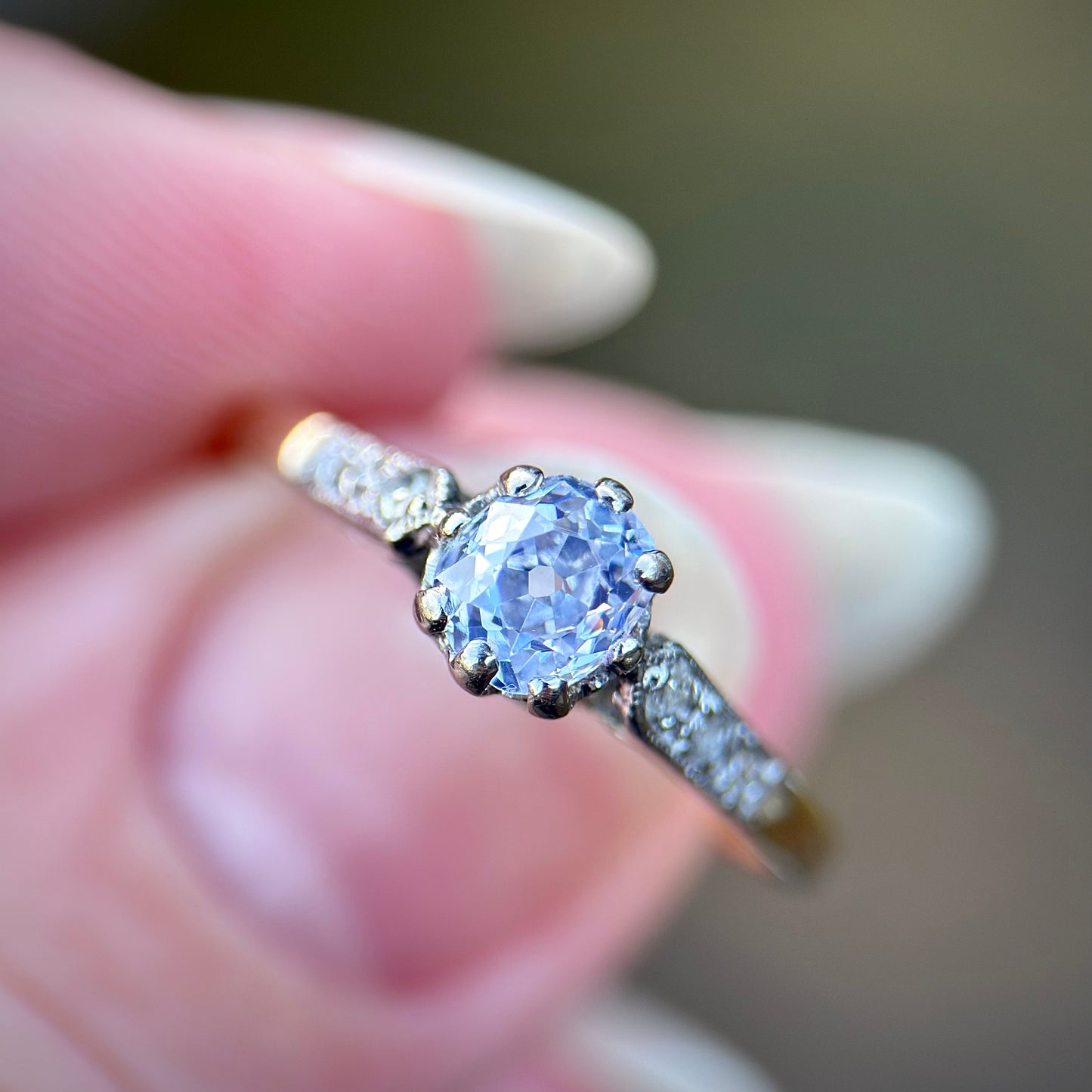 18ct Gold 0.51ct Old Mine Cut Diamond Solitaire Engagement Ring