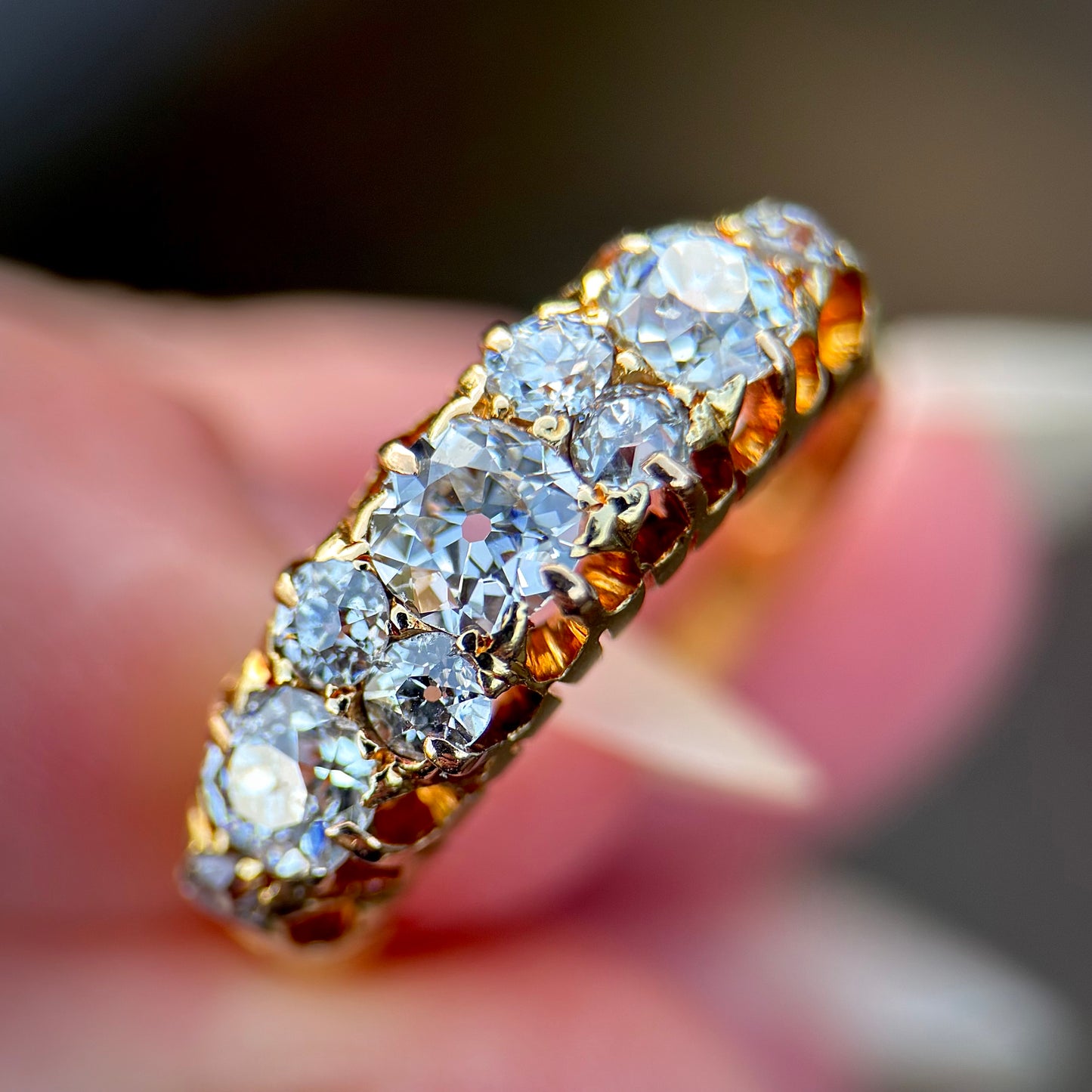 18ct Gold Fully Hallmarked Antique Victorian 1.42ct Old Cut Diamond Ring