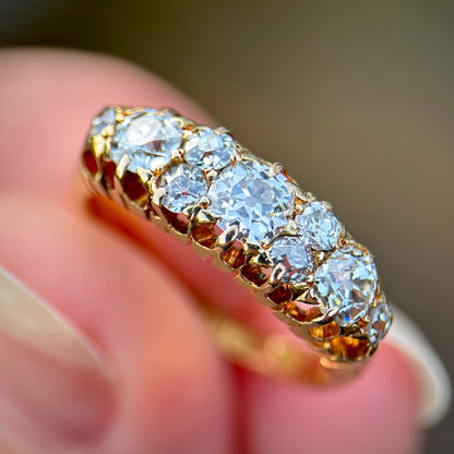 18ct Gold Fully Hallmarked Antique Victorian 1.42ct Old Cut Diamond Ring