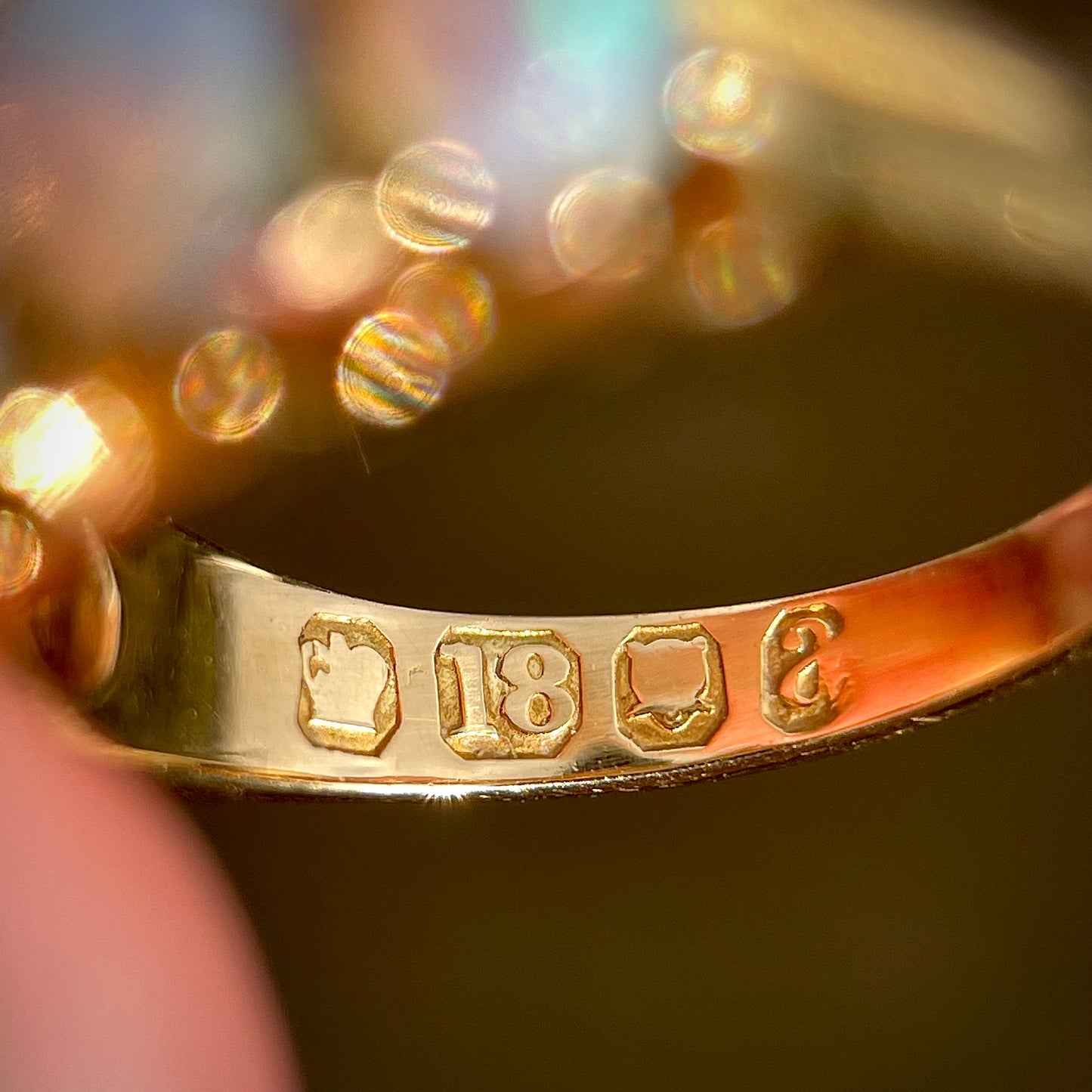 ***RESERVED for customer*** 18CT Gold Antique Victorian Fully Hallmarked 1896 Fiery Crystal Opal Ring