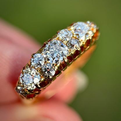 18ct Gold Fully Hallmarked Antique Victorian 1.42ct Old Cut Diamond Ring