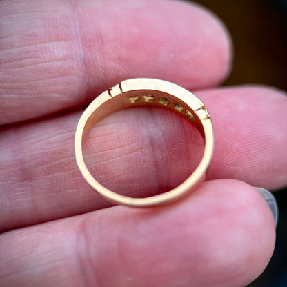 18ct Gold Antique Victorian 0.30CT Old Cut Diamond Five Stone Ring Size J