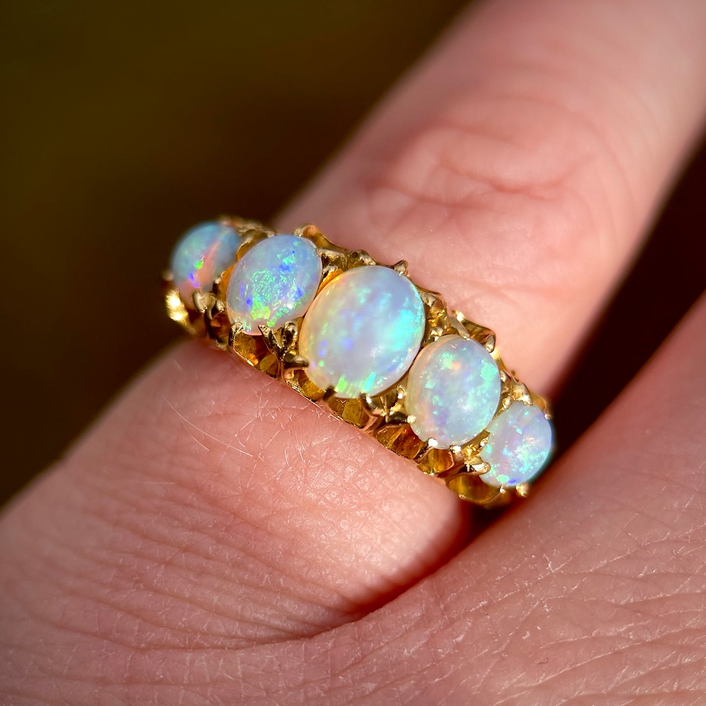 ***RESERVED for customer*** 18CT Gold Antique Victorian Fully Hallmarked 1896 Fiery Crystal Opal Ring