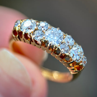 18ct Gold Fully Hallmarked Antique Victorian 1.42ct Old Cut Diamond Ring