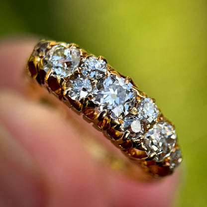 18ct Gold Fully Hallmarked Antique Victorian 1.42ct Old Cut Diamond Ring