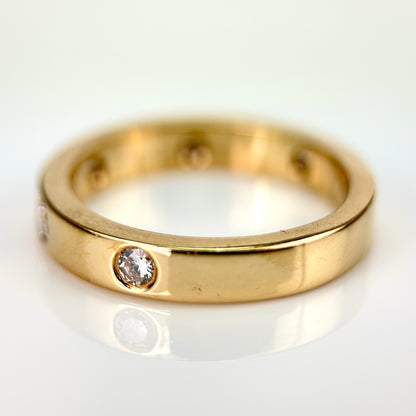 18ct Gold Fully Hallmarked Diamond Five Stone Half Eternity Ring Size K 1/2 4.6g
