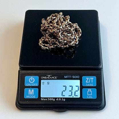 Antique 9CT Rose Gold Long Guard Watch Muff Cable Chain 47.5" Dog Clip 23.2g