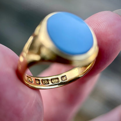 *Reserved* 18ct Gold Fully Hallmarked Antique Victorian Intaglio Solitaire Signet Ring 9.8g