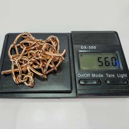 Antique 9ct Rose Gold 17.5" twisted oval Watch Albert Chain 56 grams solid heavy
