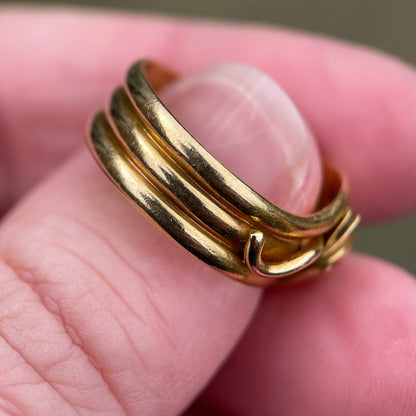 Museum Quality 18CT Gold Antique Victorian 1890 Double Headed Snake Ring