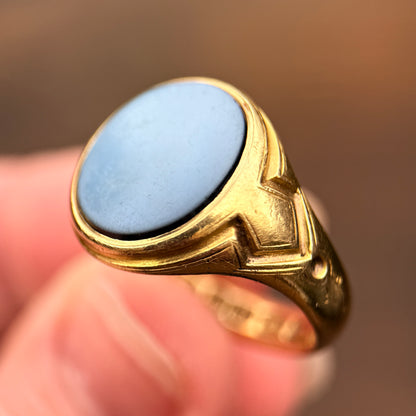 *Reserved* 18ct Gold Fully Hallmarked Antique Victorian Intaglio Solitaire Signet Ring 9.8g