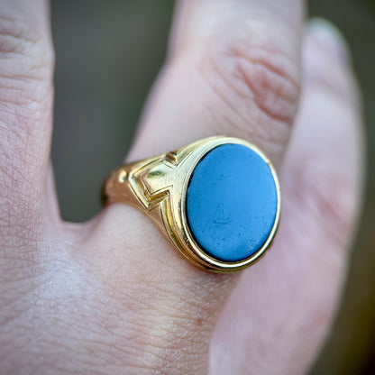 *Reserved* 18ct Gold Fully Hallmarked Antique Victorian Intaglio Solitaire Signet Ring 9.8g