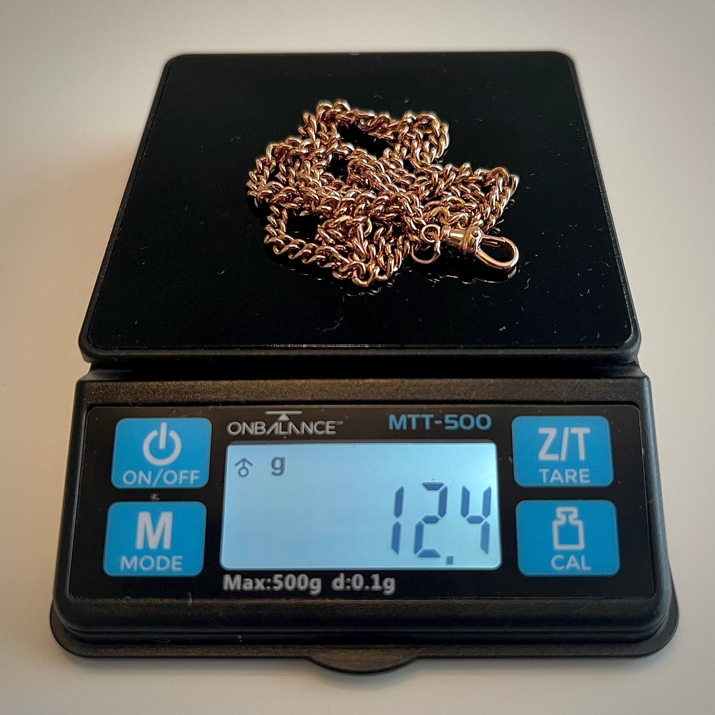 9CT Solid Rose Gold Curb Link Chain 17 Inches With Dog Clip - Superb Quality