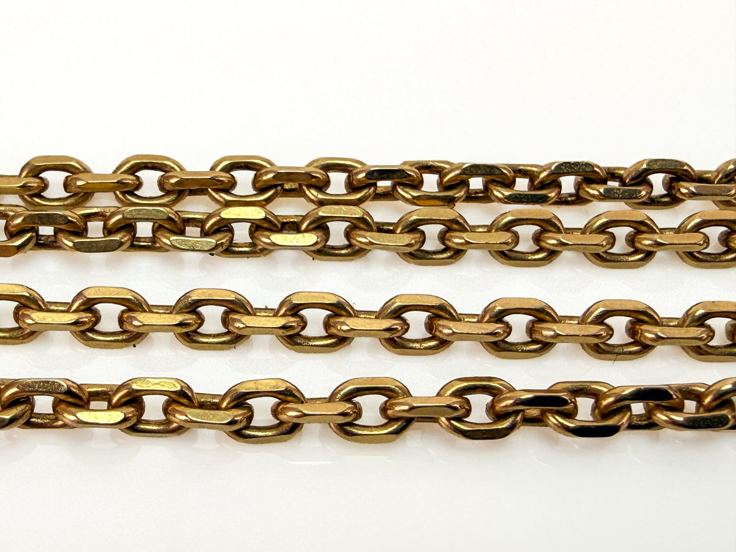 9ct Gold Vintage faceted biker cable link chain necklace 14.7 grams 21 " inch