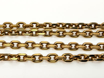 9ct Gold Vintage faceted biker cable link chain necklace 14.7 grams 21 " inch